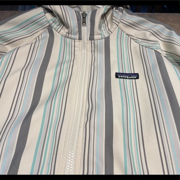 Patagonia spring jacket beige and teal striped medium - Picture 2 of 3